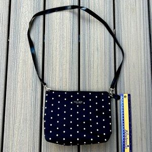Kate spade polkadot black and white Crossbody purse bag leather strap
